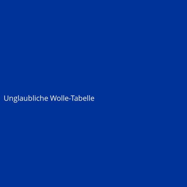 Unglaubliche Wolle-Tabelle